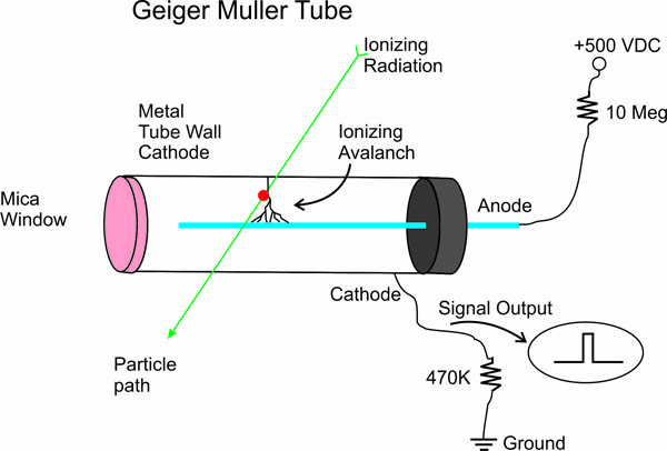 principe tube Geiger