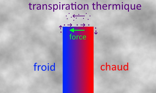 thermal creep, transpiration thermique