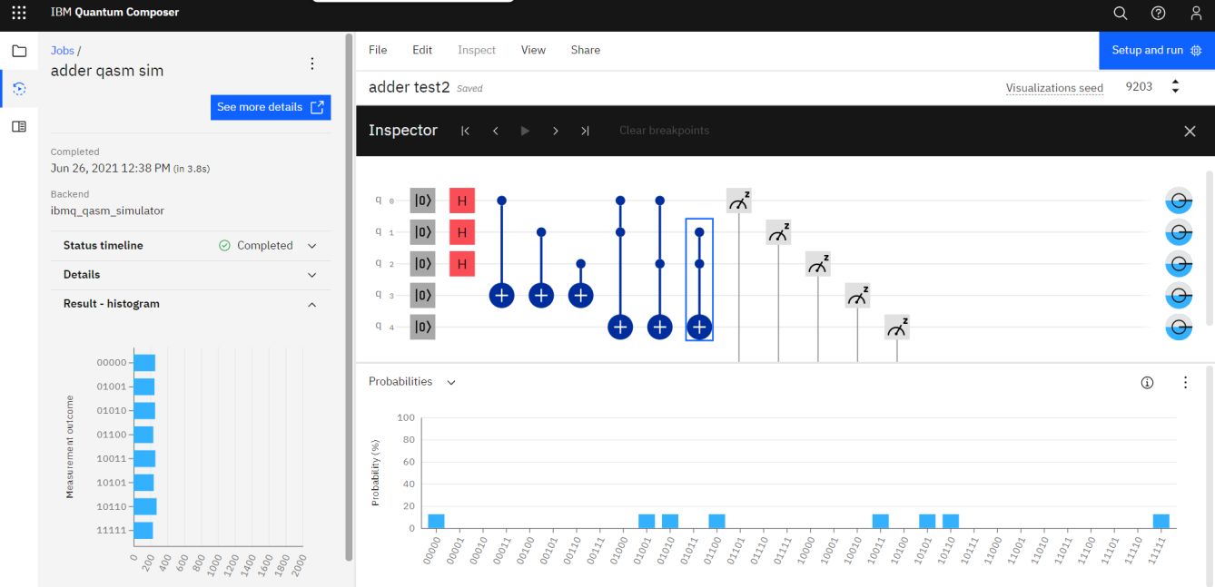 Additionneur simulation