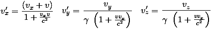 vitesses relativistes