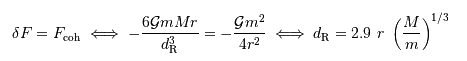 calcul limite de Roche
