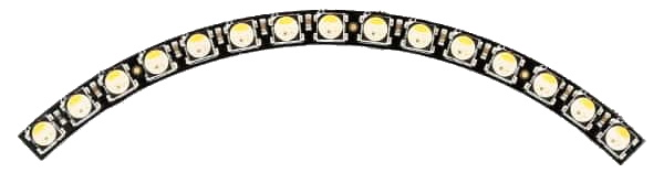 15 neopixels en quart de cercle