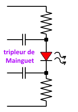 LED capacité tripleur de tension
