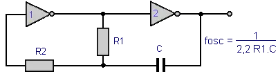 oscillateur à 2 inverseurs